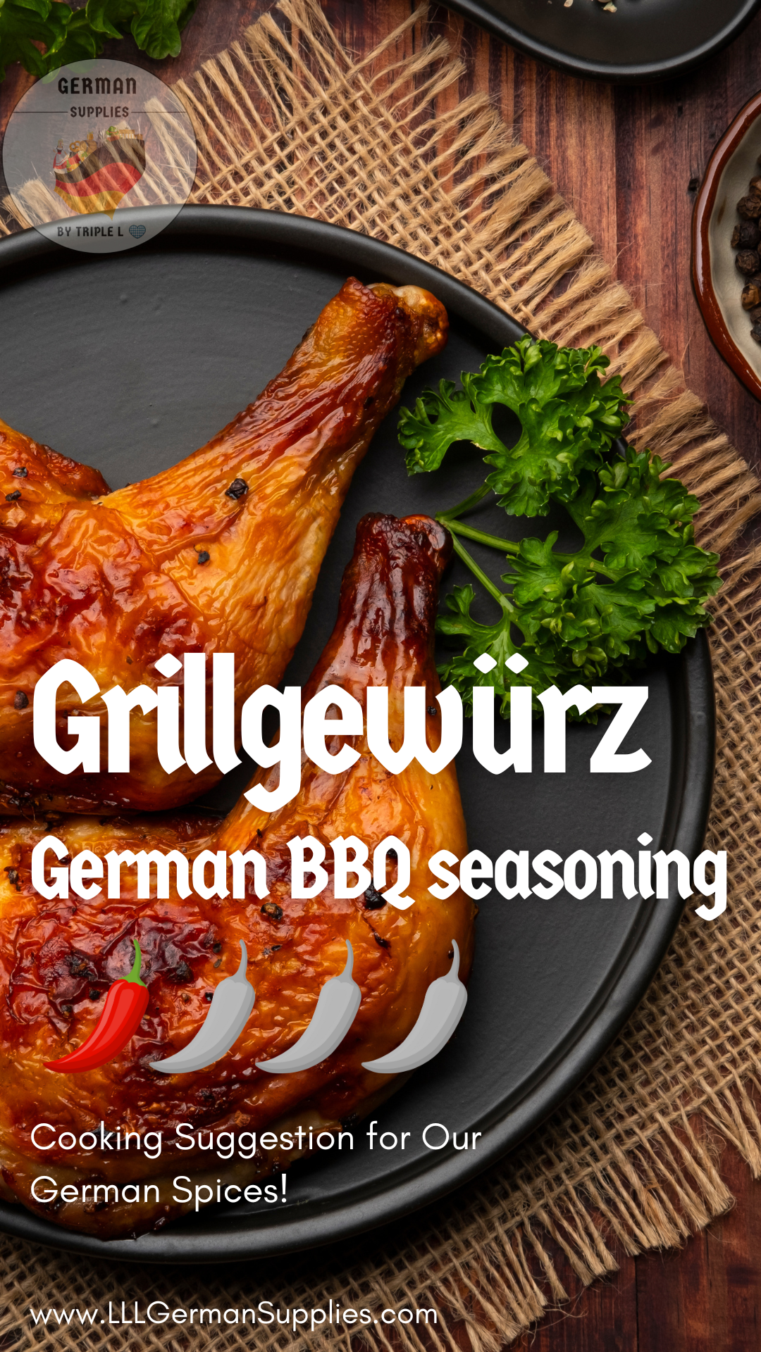 4x10g Grill Würzsalz, German BBQ Seasoning