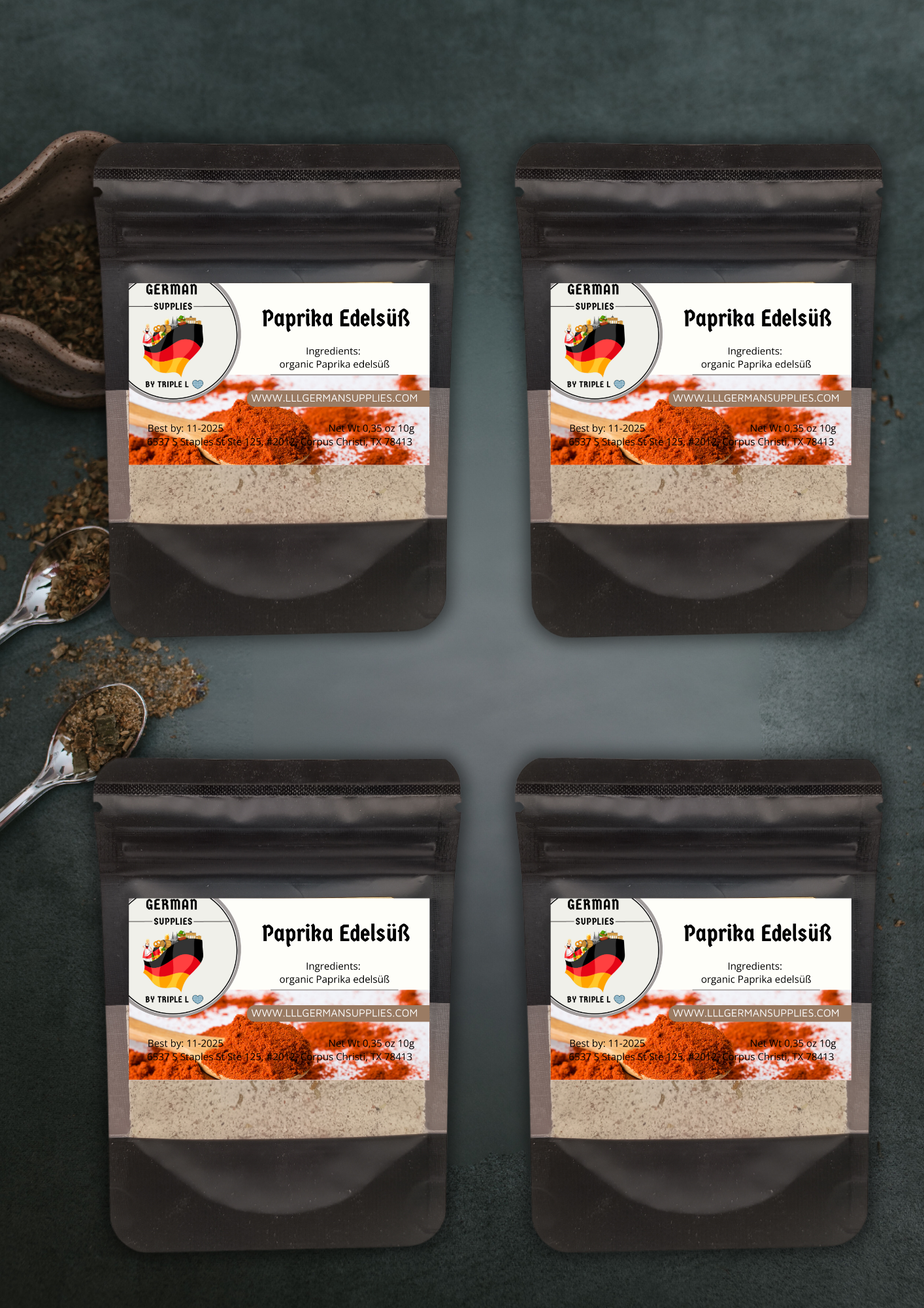 4x10g organic German Paprika Edelsüß, Paprika sweet