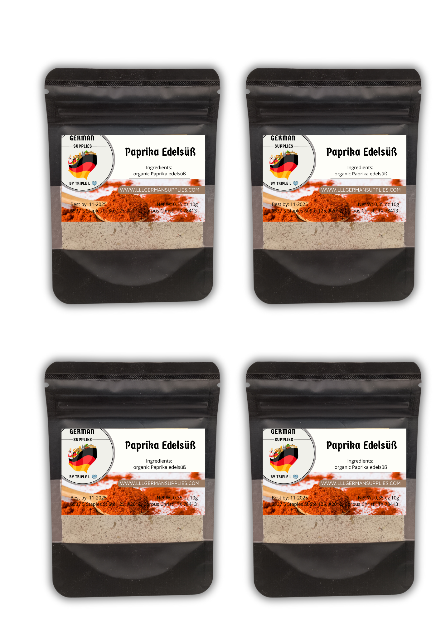 4x10g organic German Paprika Edelsüß, Paprika sweet