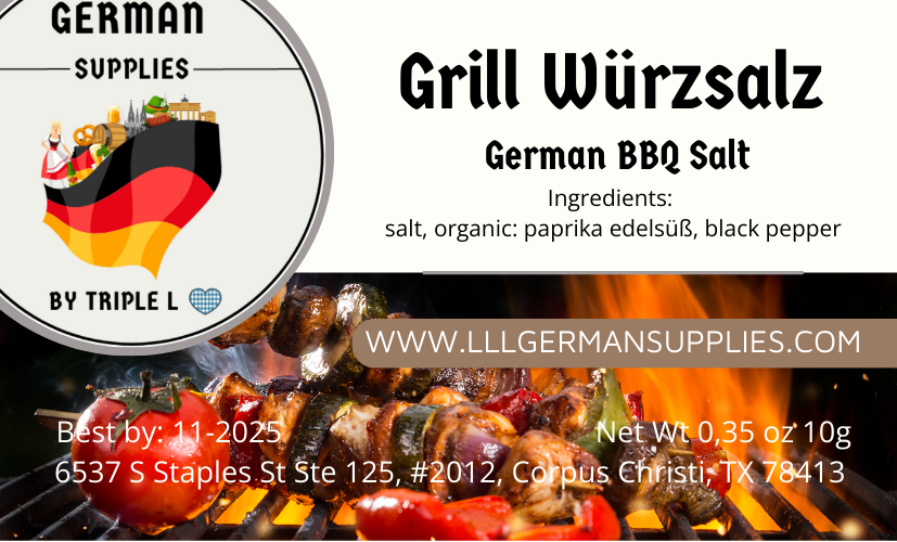 4x10g Grill Würzsalz, German BBQ Seasoning
