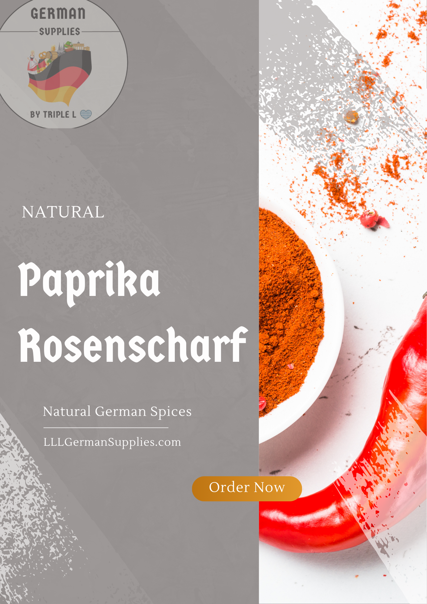 4x10g organic German Paprika Rosenscharf, Paprika spicy