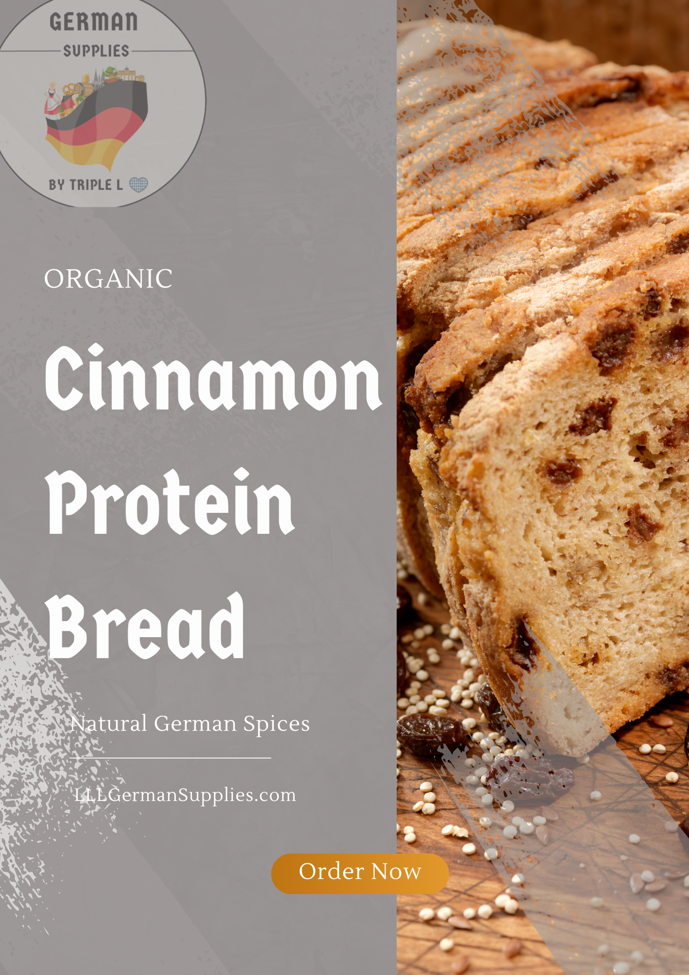 Glutenfree Cinnamon Protein Bread