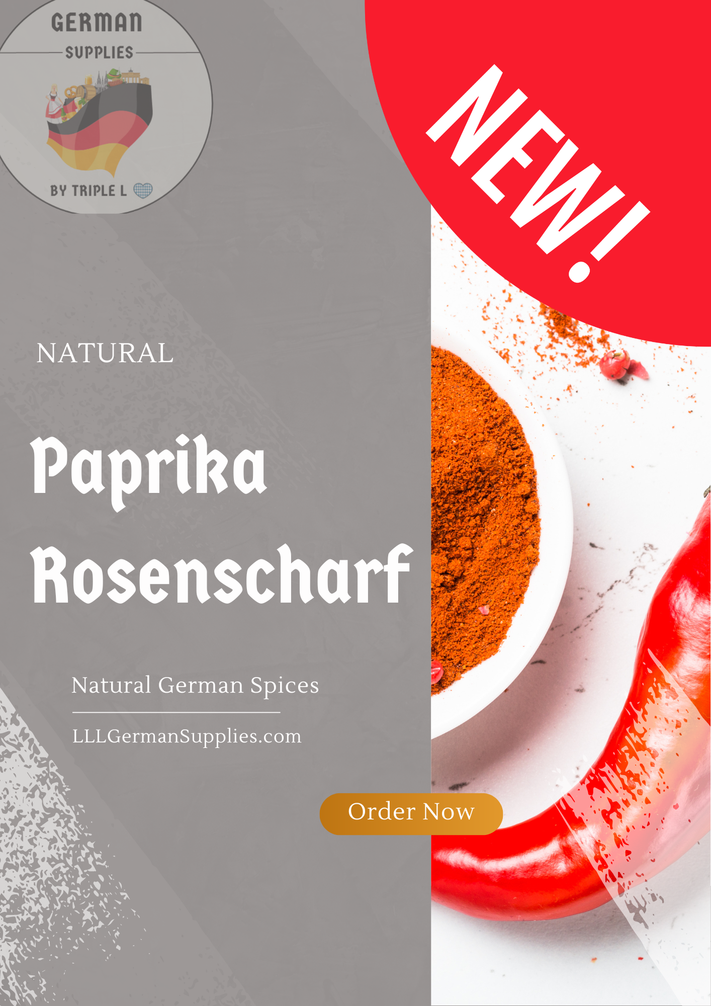 4x10g organic German Paprika Rosenscharf, Paprika spicy