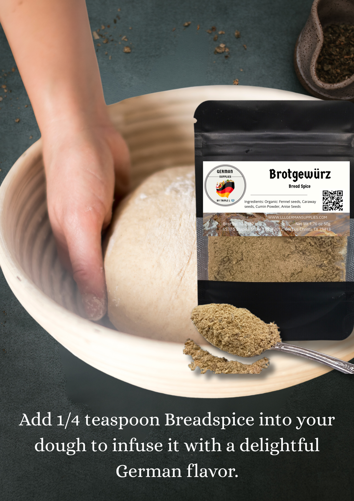 50g Bread Spice –  (1.76 oz) German Brotgewürz, Naturally Bread Spice Blend, Brotgewurz