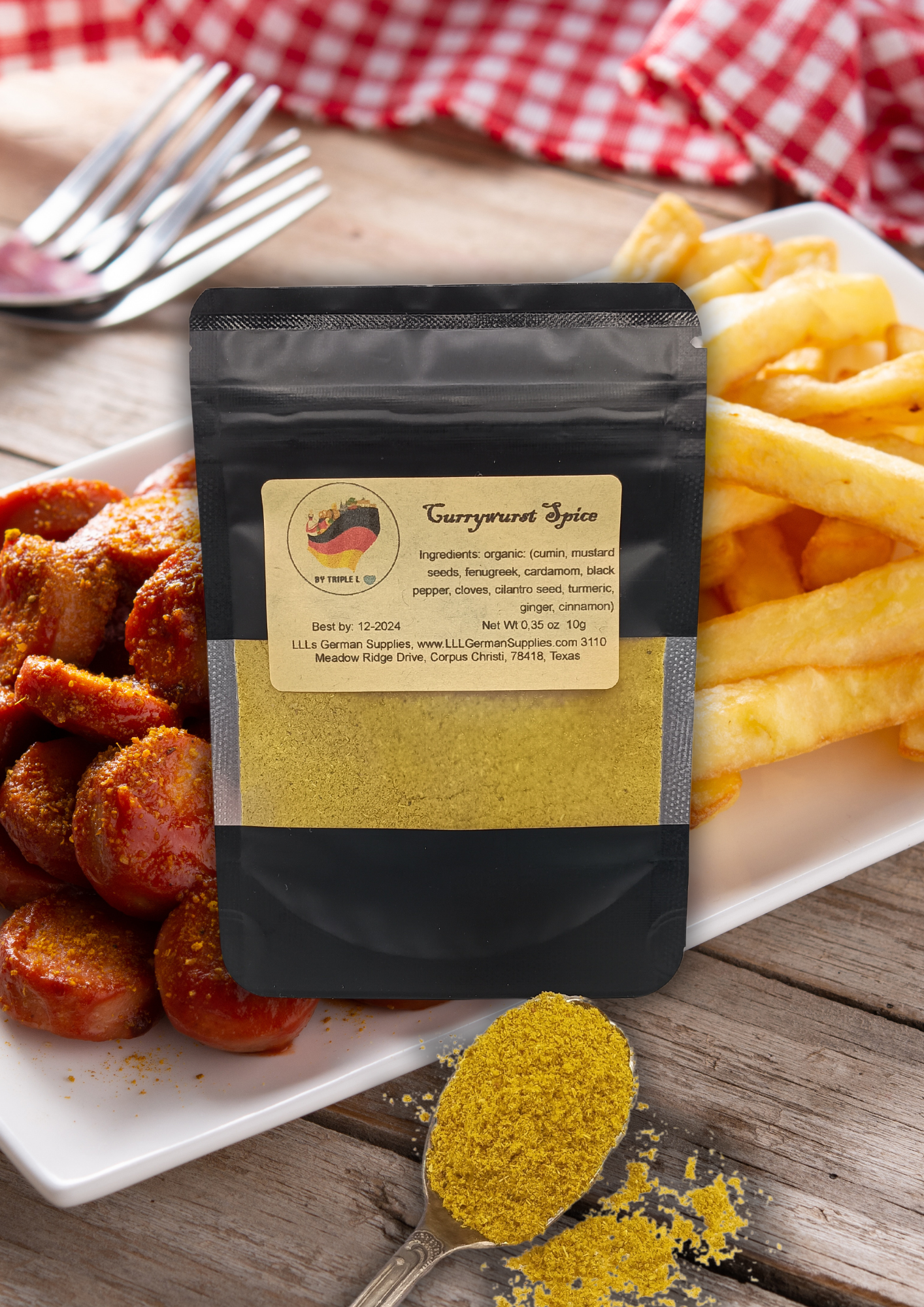 150g (5.29oz) Currywurst Spice, Curry Powder for Extra Flavor & Authentic Recipes -Triple L's Organic Currywurst Spice-