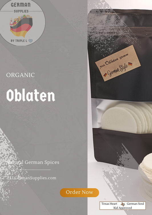 Oblaten 50mm (1,9inch), vegan, organic, gingerbread Wafers 30 pcs. , Makronen Oblaten